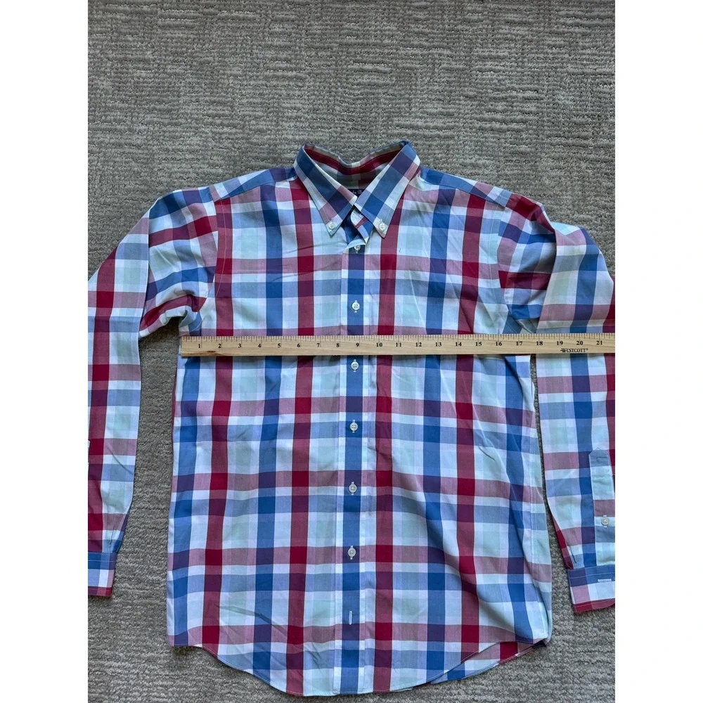 BROOKS BROTHERS BOYS Button Down  No Iron  Shirt‎  Plaid Size Large